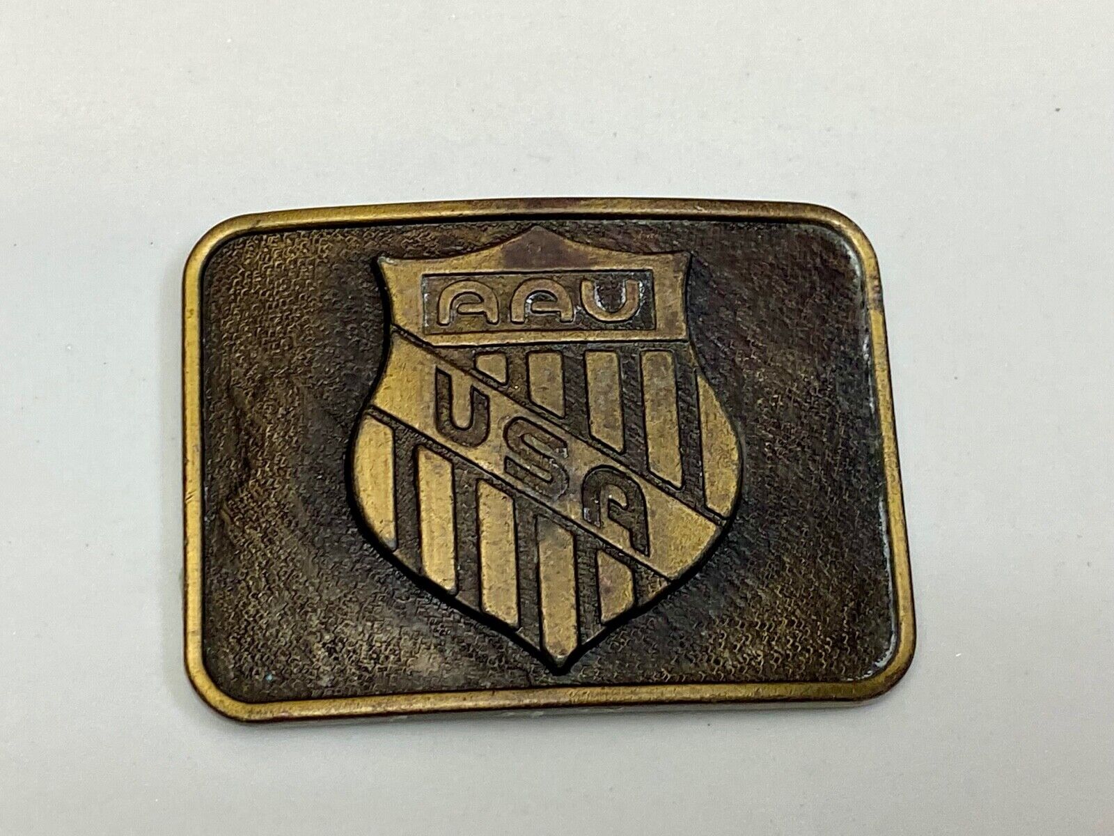 Amateur Athletic Union Aav-Usa Shield Emblem Vintage Belt Buckle 