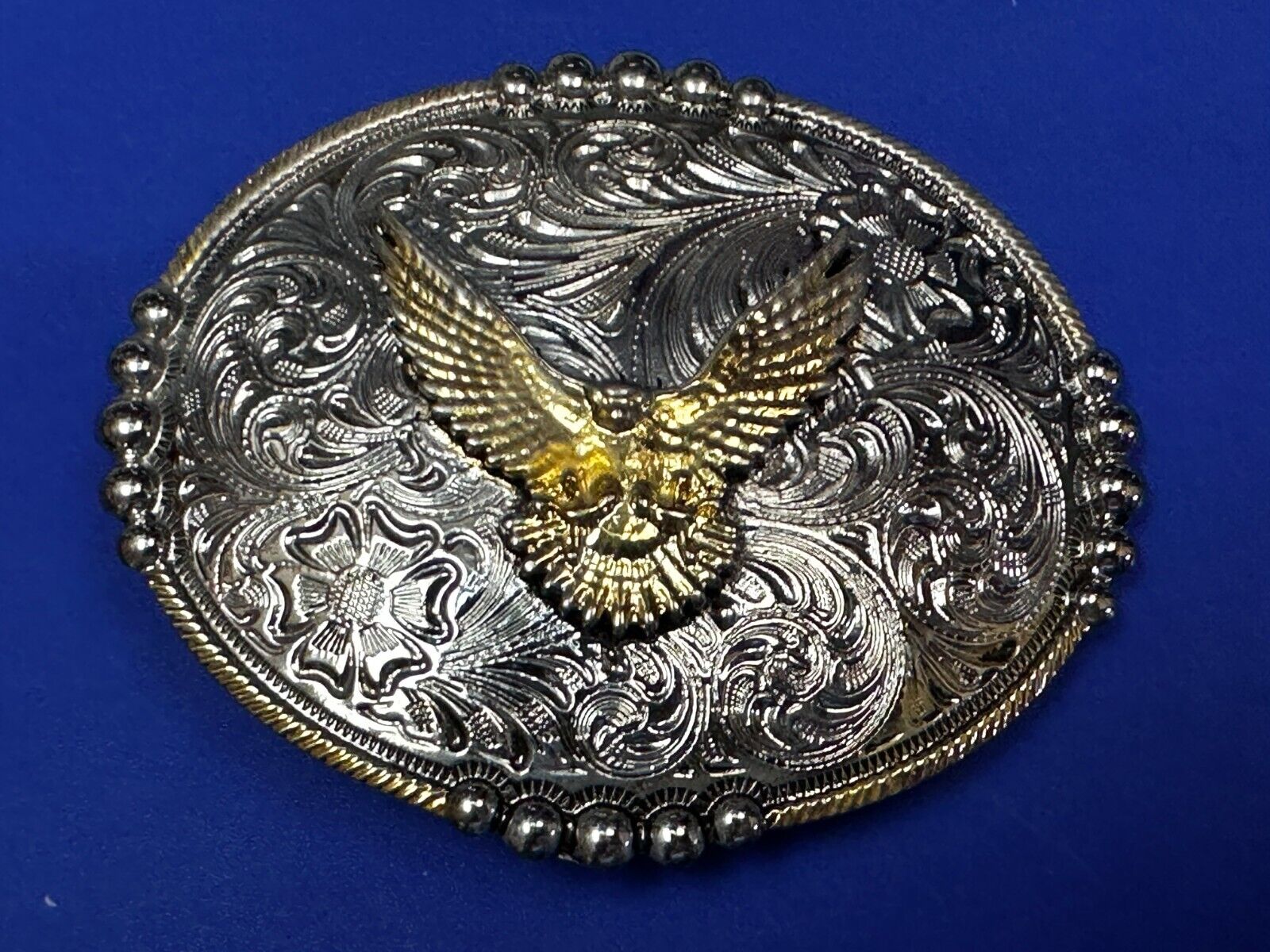 American Bald Eagle - Coming At Ya - Unique Western Two Tone Belt Buckle