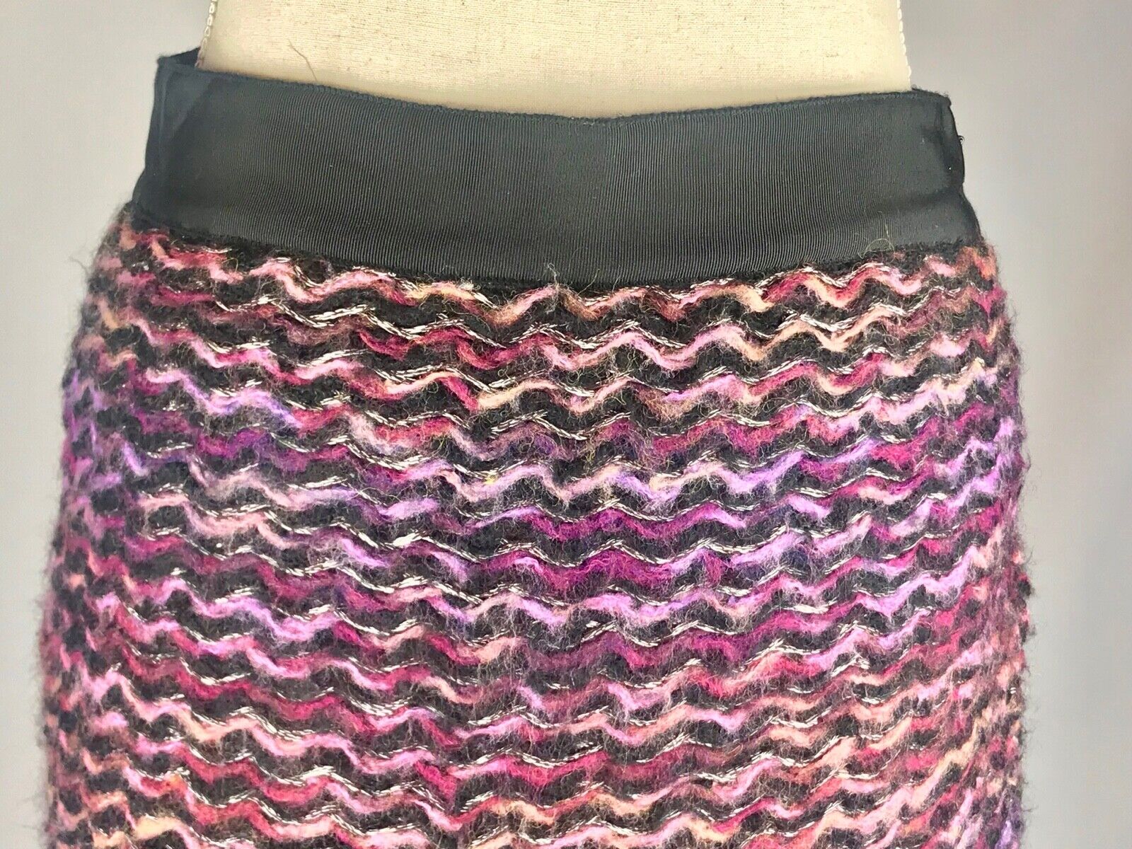 Anthropologie KNITTED & KNOTTED "Violet Vibrations" Sweater Skirt 8 Mohair Wool