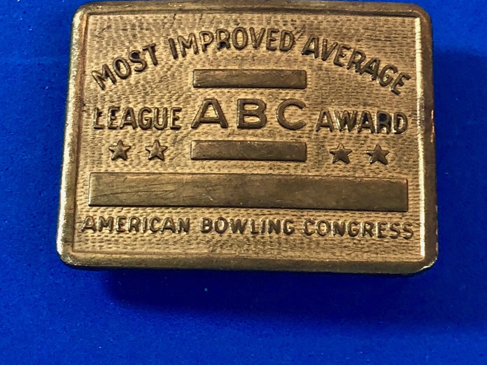American Bowling Congress Award Belt Buckle Most Improved Average