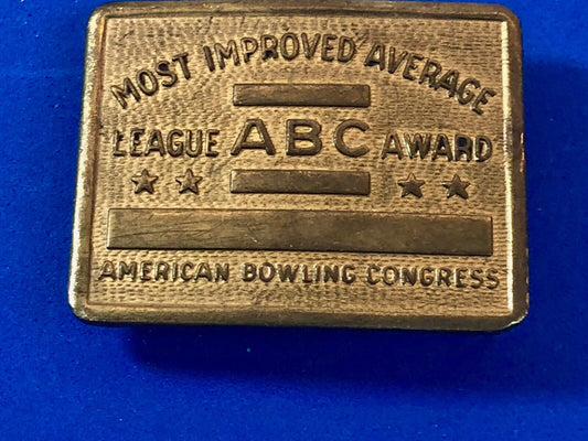 American Bowling Congress Award Belt Buckle Most Improved Average