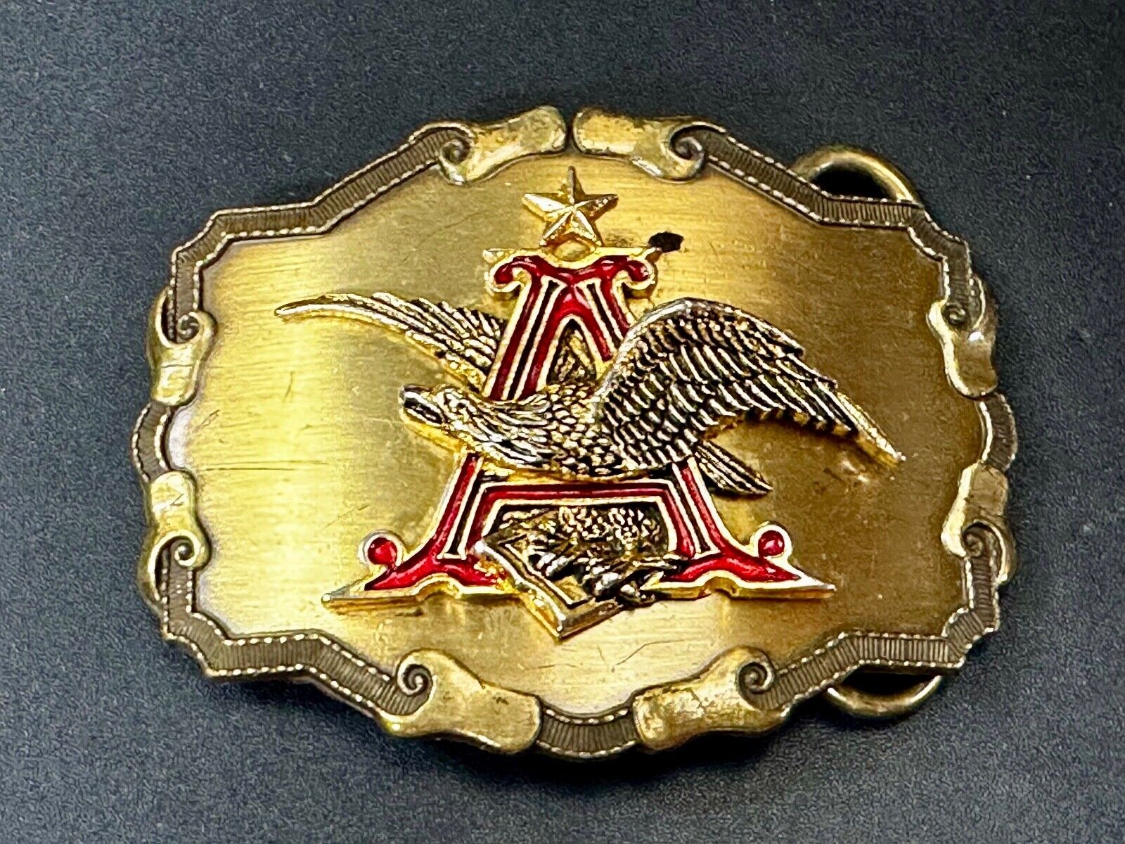 Anheuser-Busch Eagle Beer Co Vintage Western Framed Belt Buckle by Rain-Tree