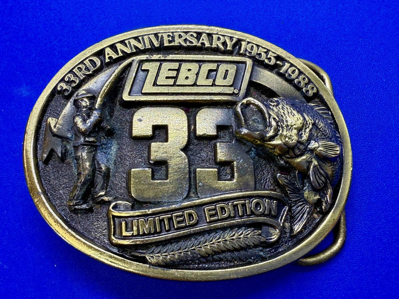 33rd Anniversary Zebco Angler Fishing Edition The Great American Belt Buckle