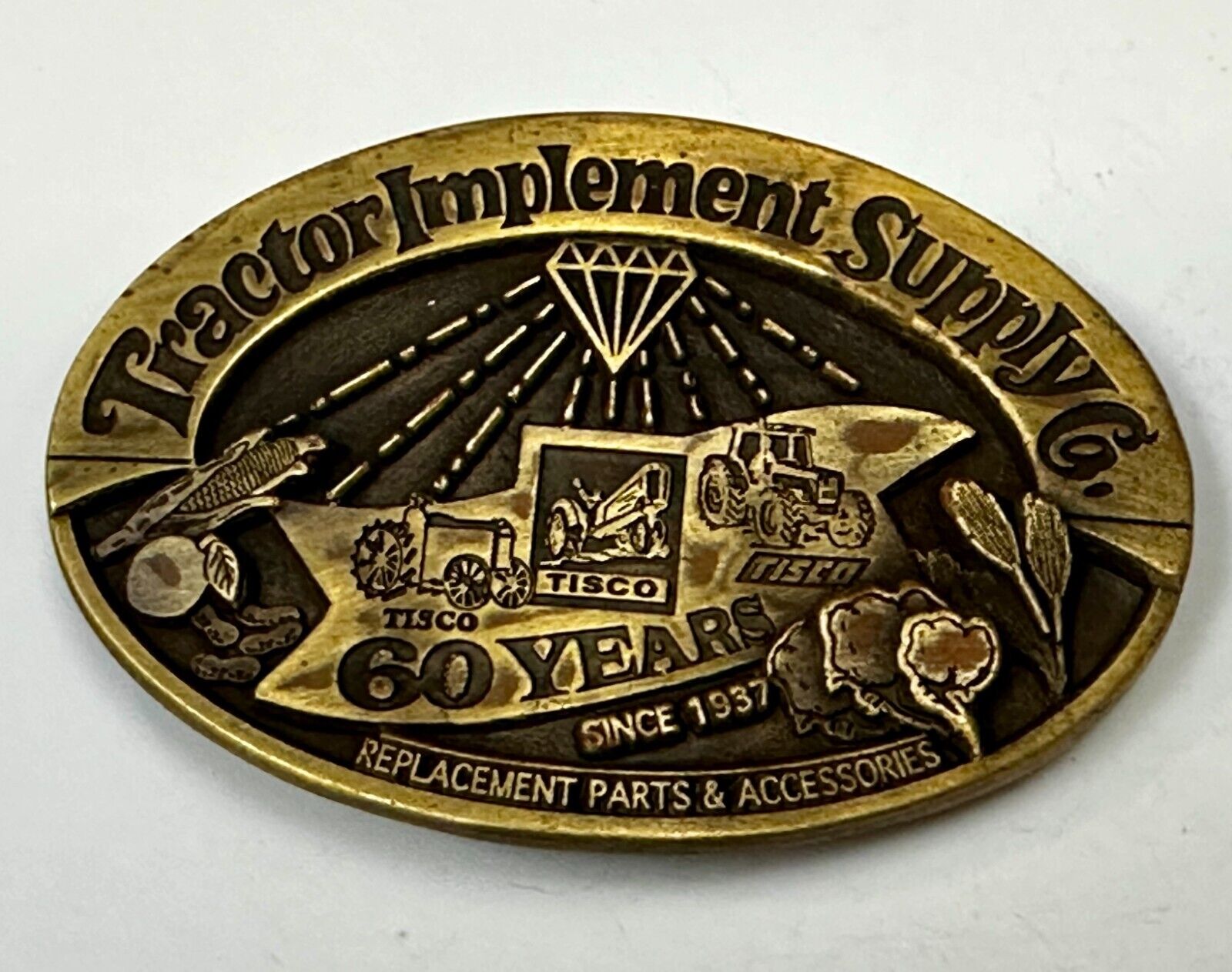 60 Years TISCO Tractor Implement Supply company NOS Belt Buckle by Speccast