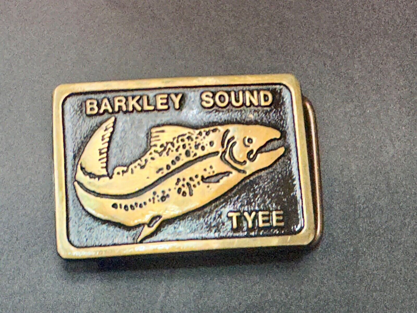 Barkley Sound Tree Fishing Fish Solid Bronze Sandcast belt buckle Rainbow Medals