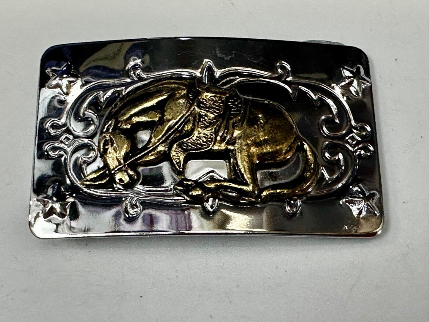 Vintage Horse Cowboy Saddle Buck Bronc western belt buckle