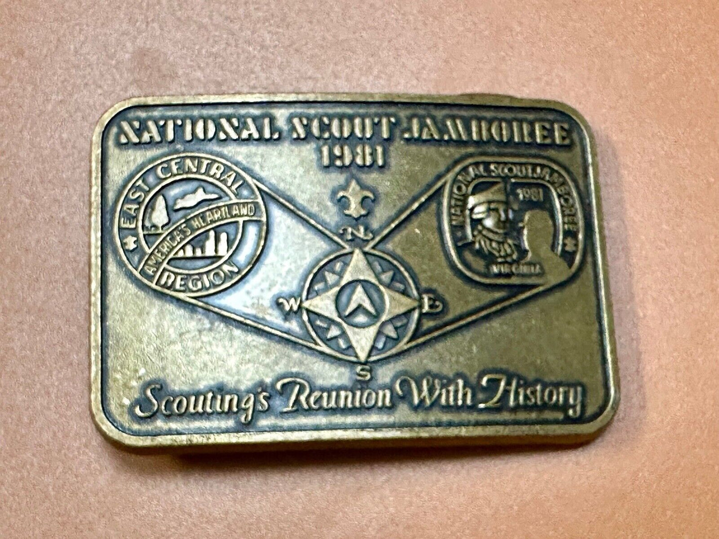 1981 National Scout Jamboree Belt Buckle BSA Boy Scout of America East Central