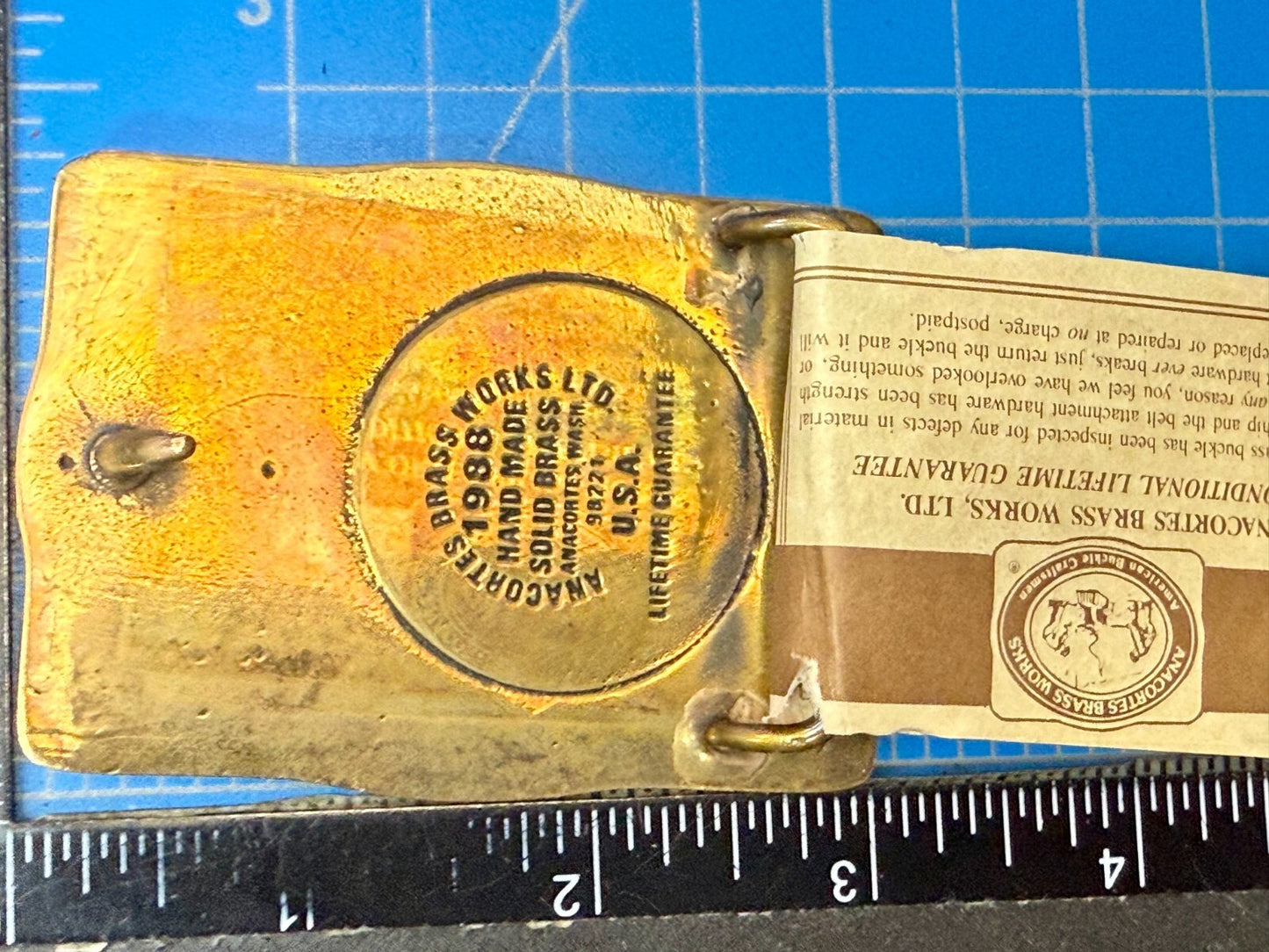 Albany Paper Mill 1,000,000 Safe Hours Solid Brass 1988 Anacortes Belt Buckle