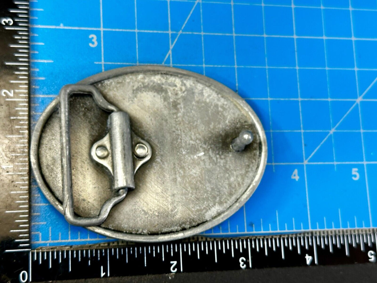 Two Horse Head's Red Color Enameled Western Cowboy's Belt Buckle
