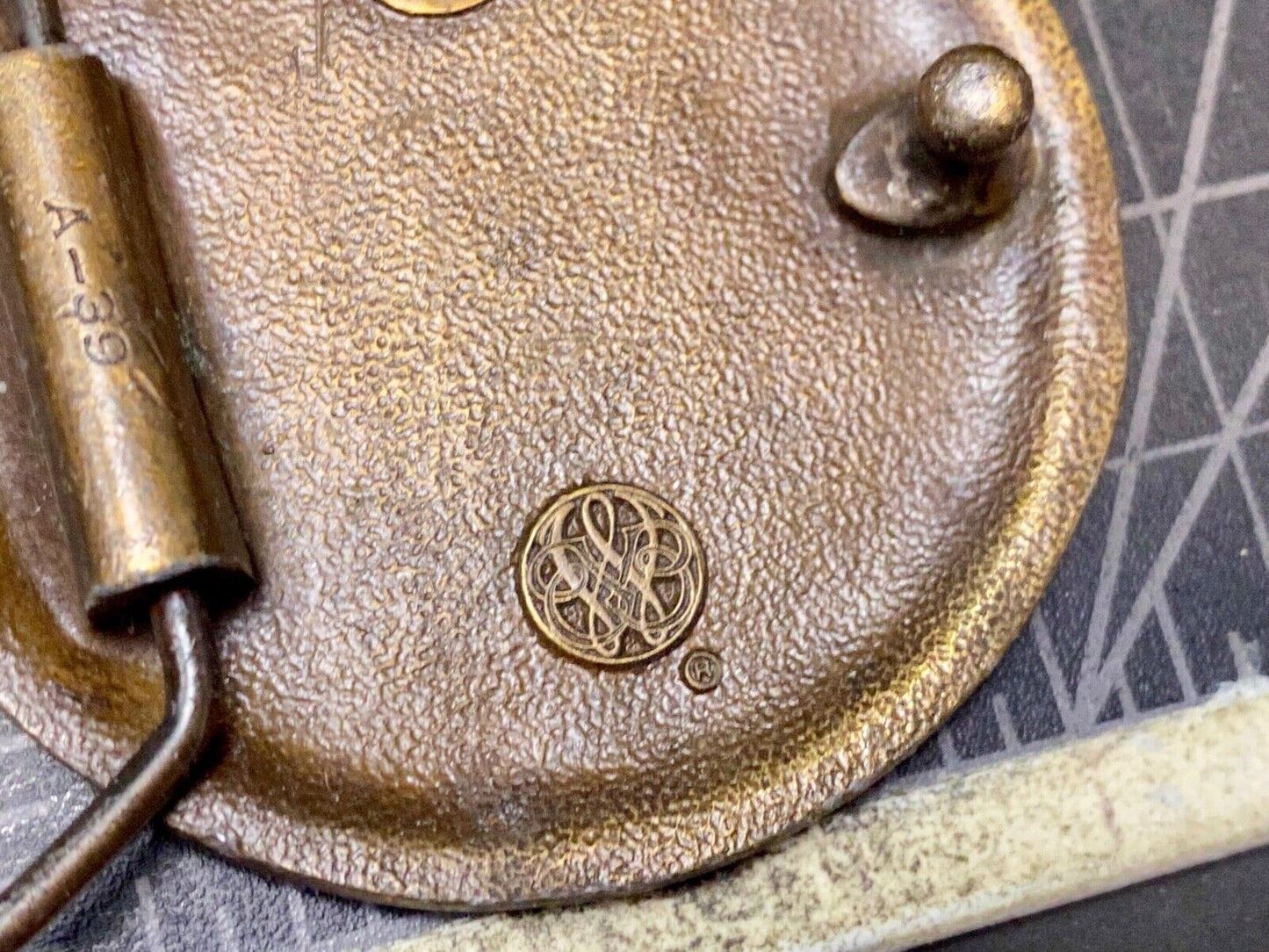 A-39 Cyclists Cup Tandum Bicycle Round Rare! Bergamot Brass Works Belt Buckle