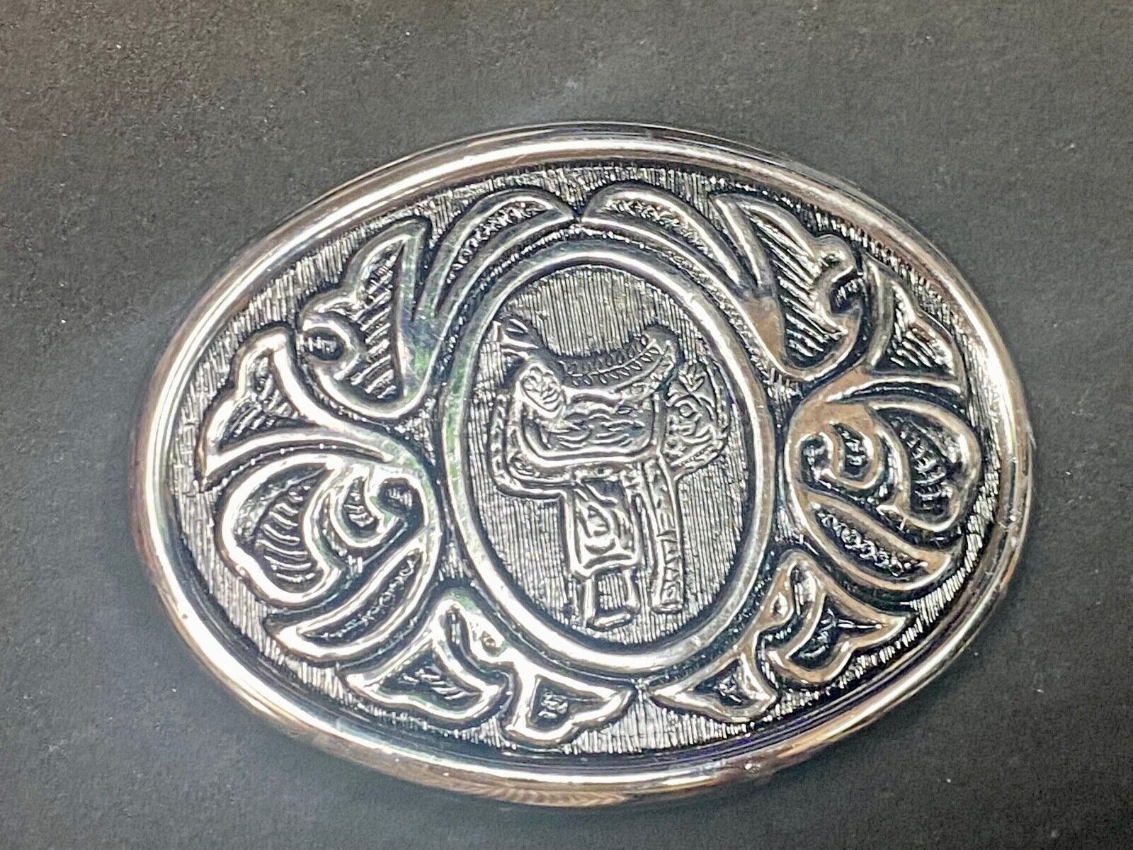Avon Western Horse Saddle Rodeo Cowboy Ornate Metal Belt Buckle 