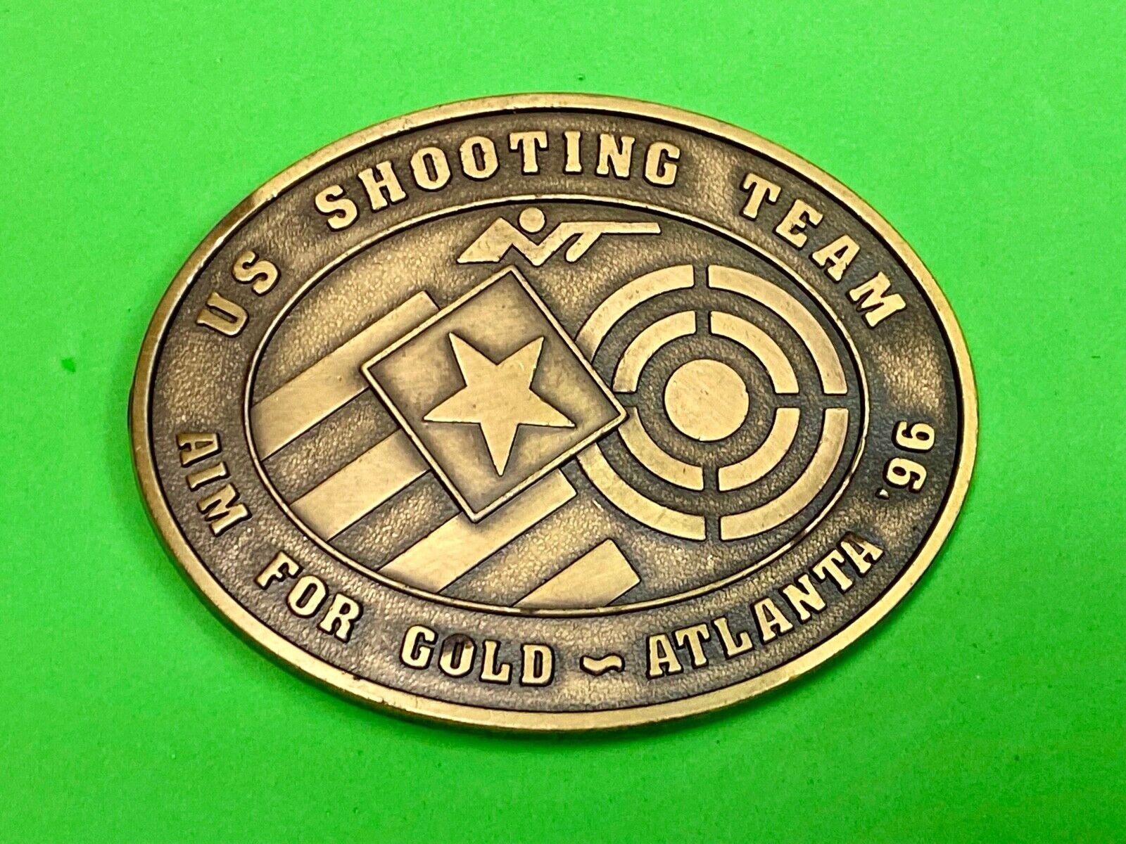 Usa 1996 Olympic Shooting Team - For Aim For Gold In Atlanta Belt Buckle 