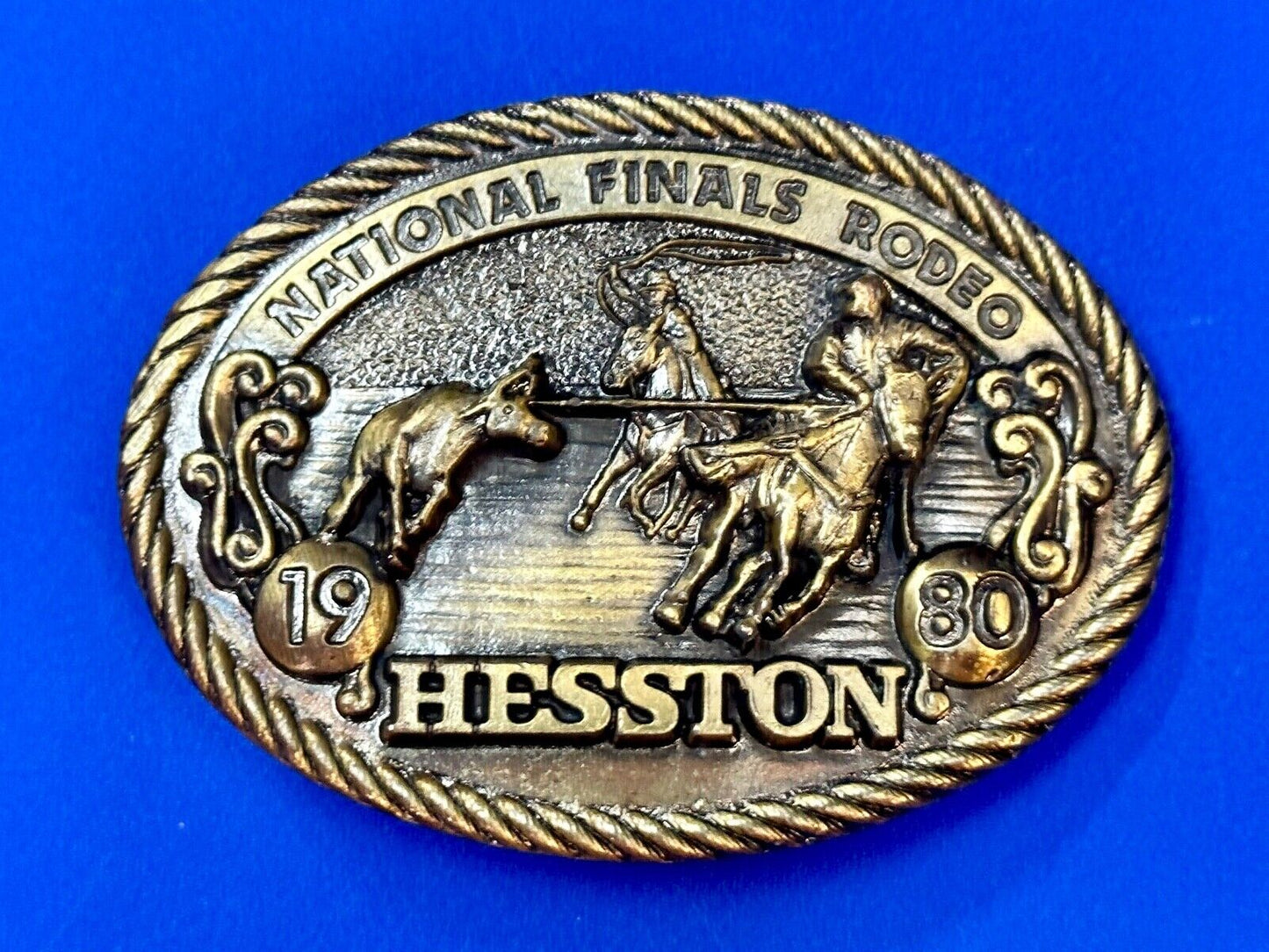 1980 Hesston National Finals Rodeo NFR Limited Edition Collectors Belt Buckle