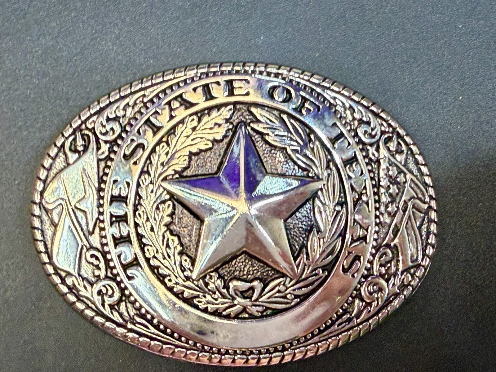 The Great State Of Texas Lone Star Commemorative Series Silver Color Belt Buckle