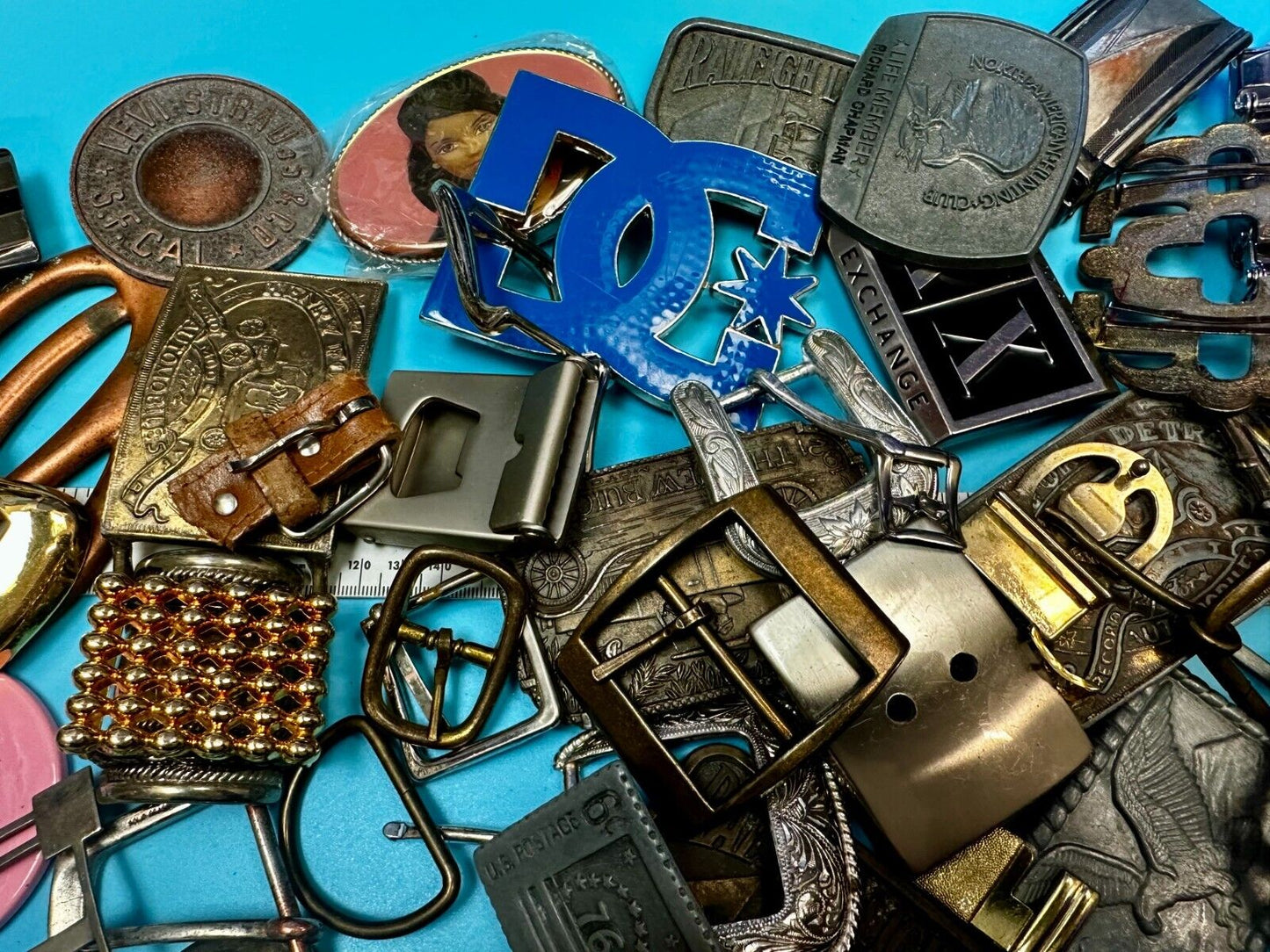 8 Pound LOT Vintage & Modern Belt buckles - Grab Bag - Resale Opportunity Gifts!