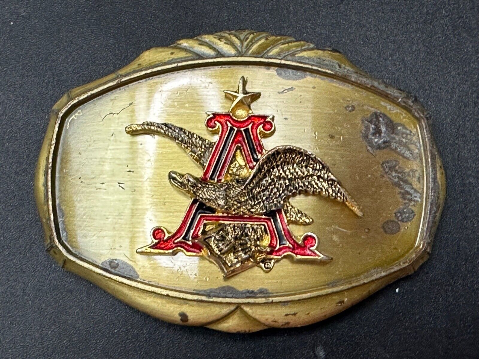 ANHEUSER BUSCH Vintage 1978 Beer Collectors Brewery Raintree Belt Buckle