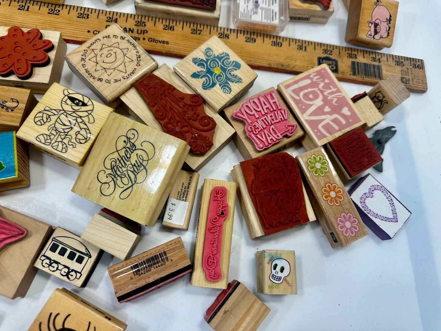 6.7 Pounds of Rubber Stamps HUGE LOT - Mostly NEW! Scrapbook Teachers SCORE!