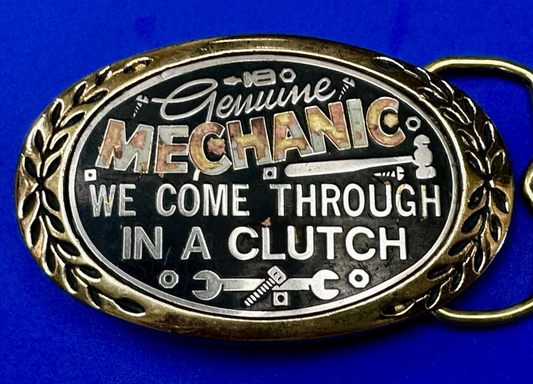 A Genuine Mechanic We come through in a clutch -Aminco 1980 Brass Belt Buckle