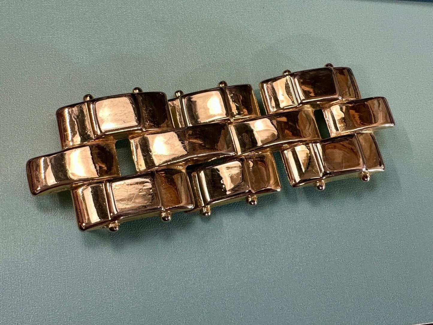 Three Segment gold tone belt buckle signed CK Oucor?