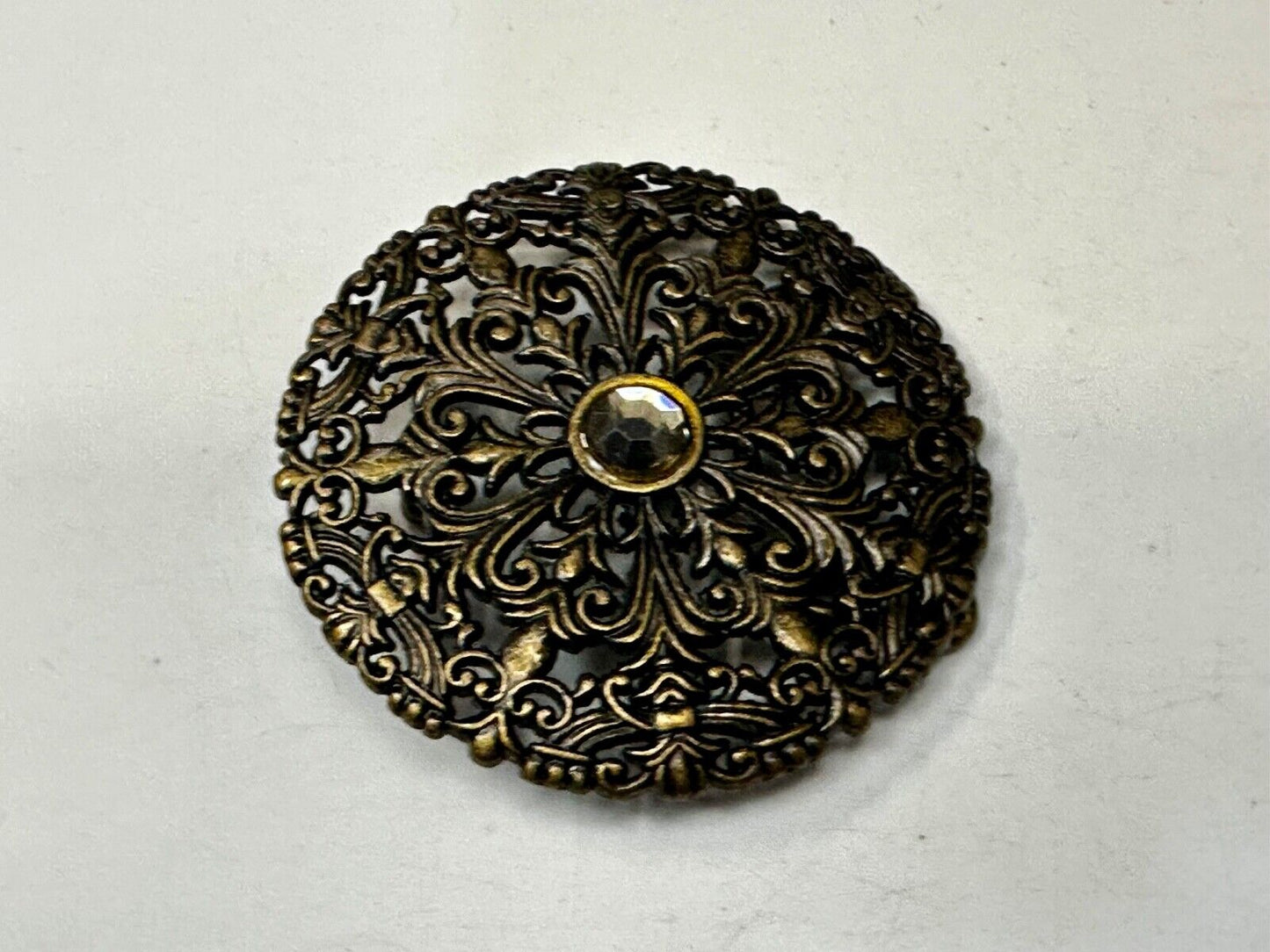 Victorian Style Filigree Round Small Hippy Vibe Small Belt Buckle