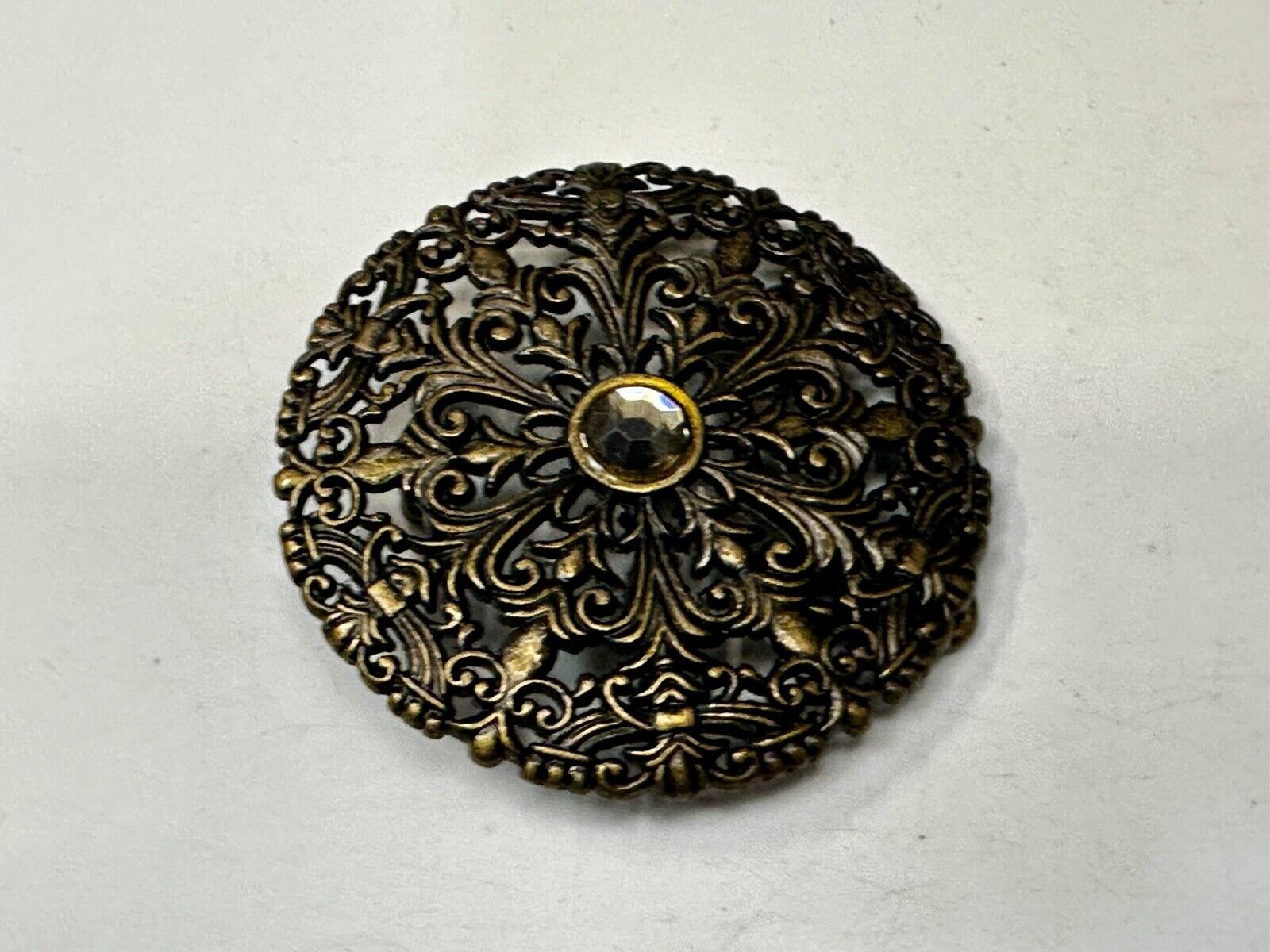 Victorian Style Filigree Round Small Hippy Vibe Small Belt Buckle
