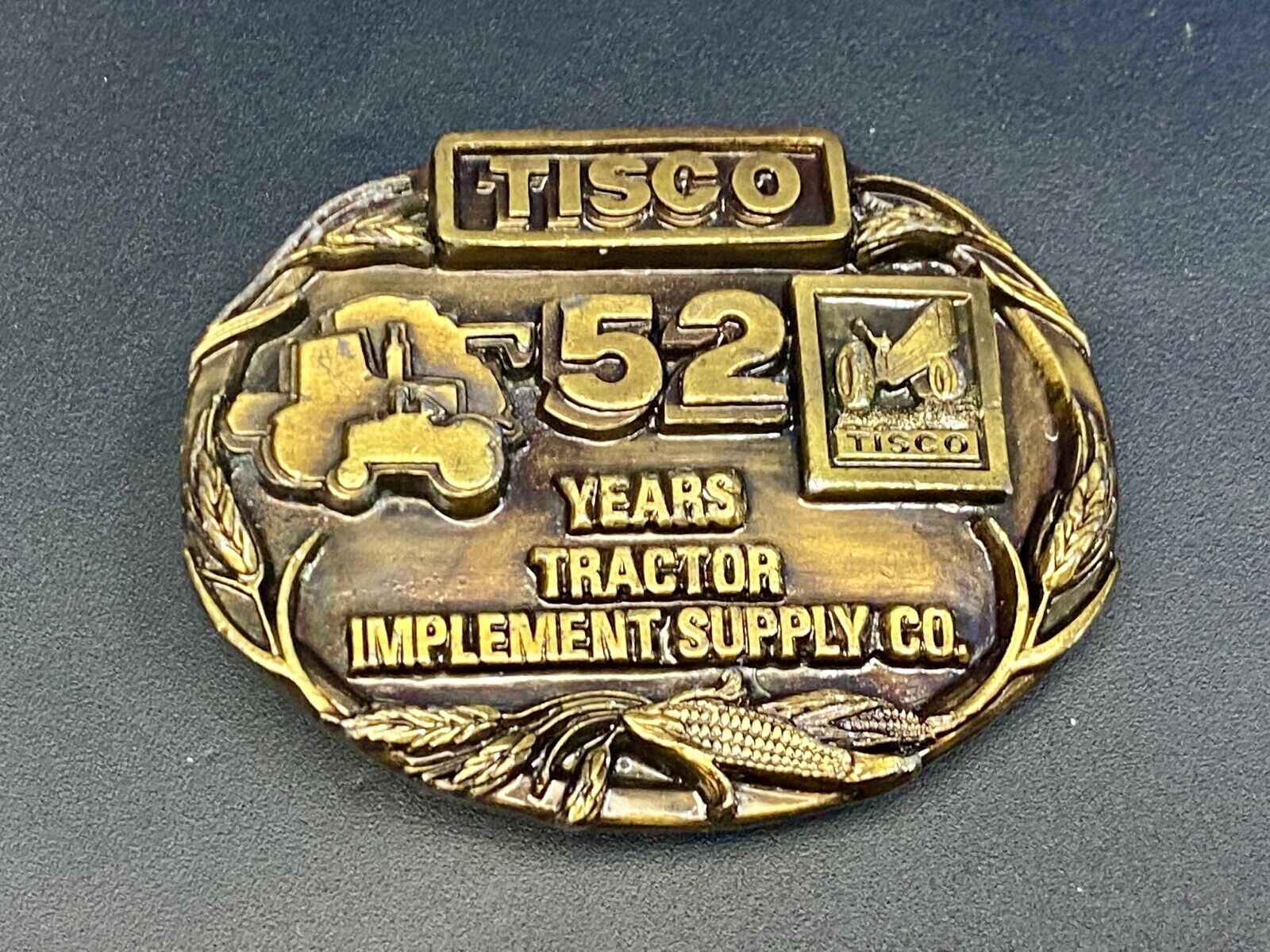 Tisco Tractor Implement Supply Agriculture Farm 52 Year Celebration Belt Buckle