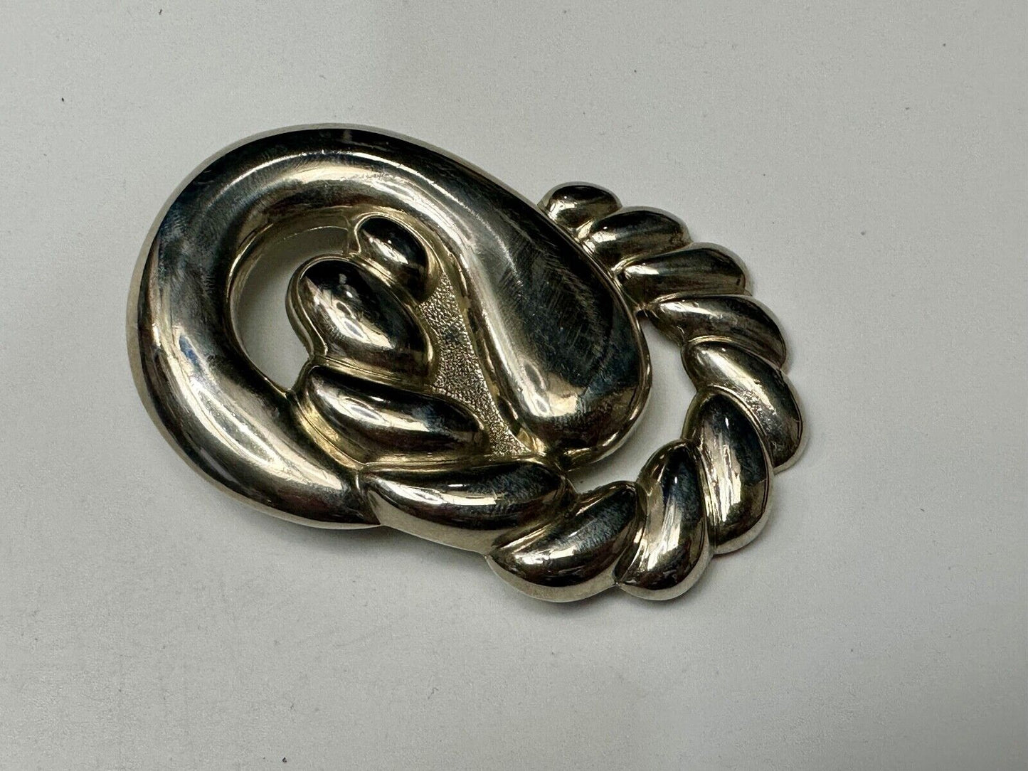 Abstract Infinity Loop Hippie Boho Silver Tone Vintage Belt Scarf Slide Buckle