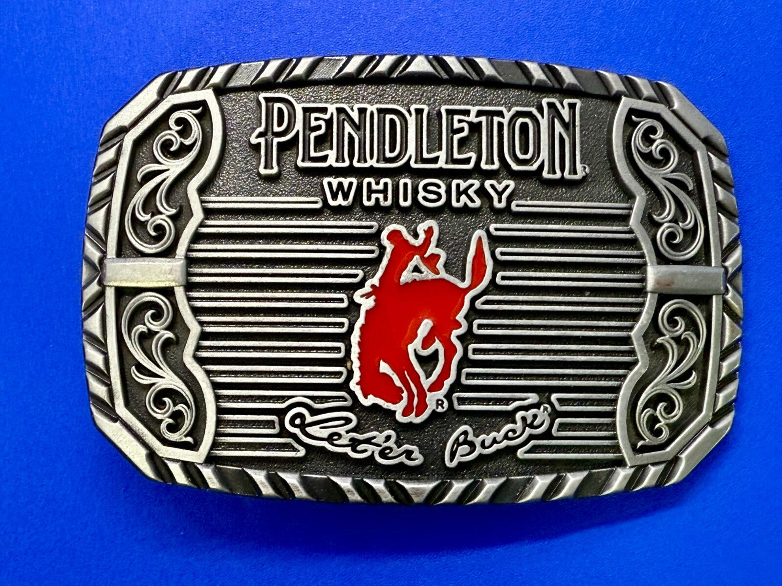 2025 Pendleton Whisky Let'er Buck Rodeo Cowboy Montana Silversmiths Belt Buckle