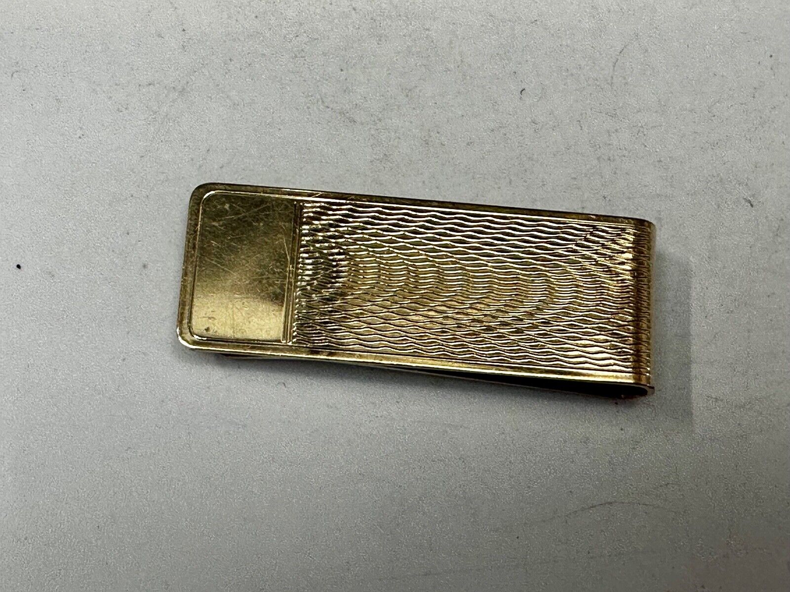 Vintage B.A.Ballou Gold B.A.B. Overlay Engraved Money Clip Holder