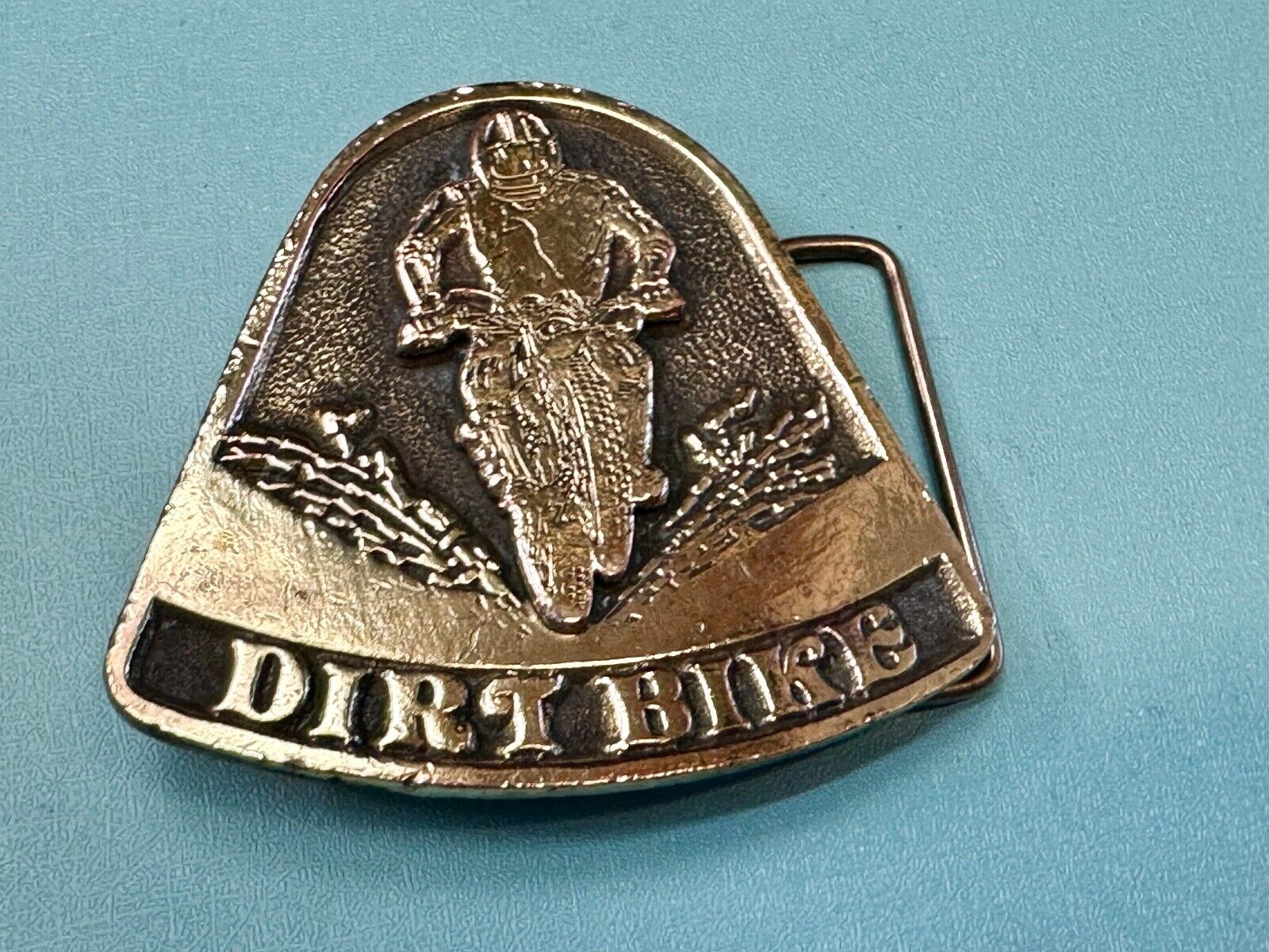 Vintage 1975 Dirt Bike Adzes sporting biking motorcycle belt buckle