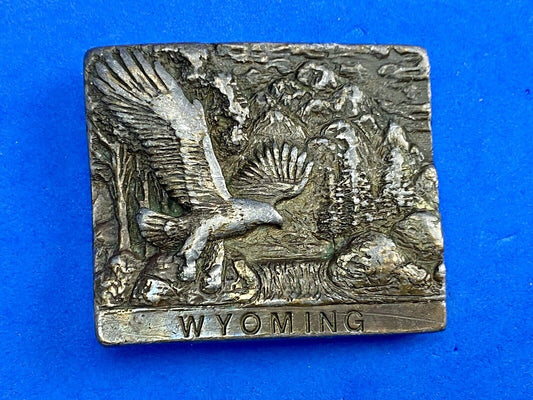 Vintage 1979 belt buckle - The state of Wyoming by Spec-Cast 