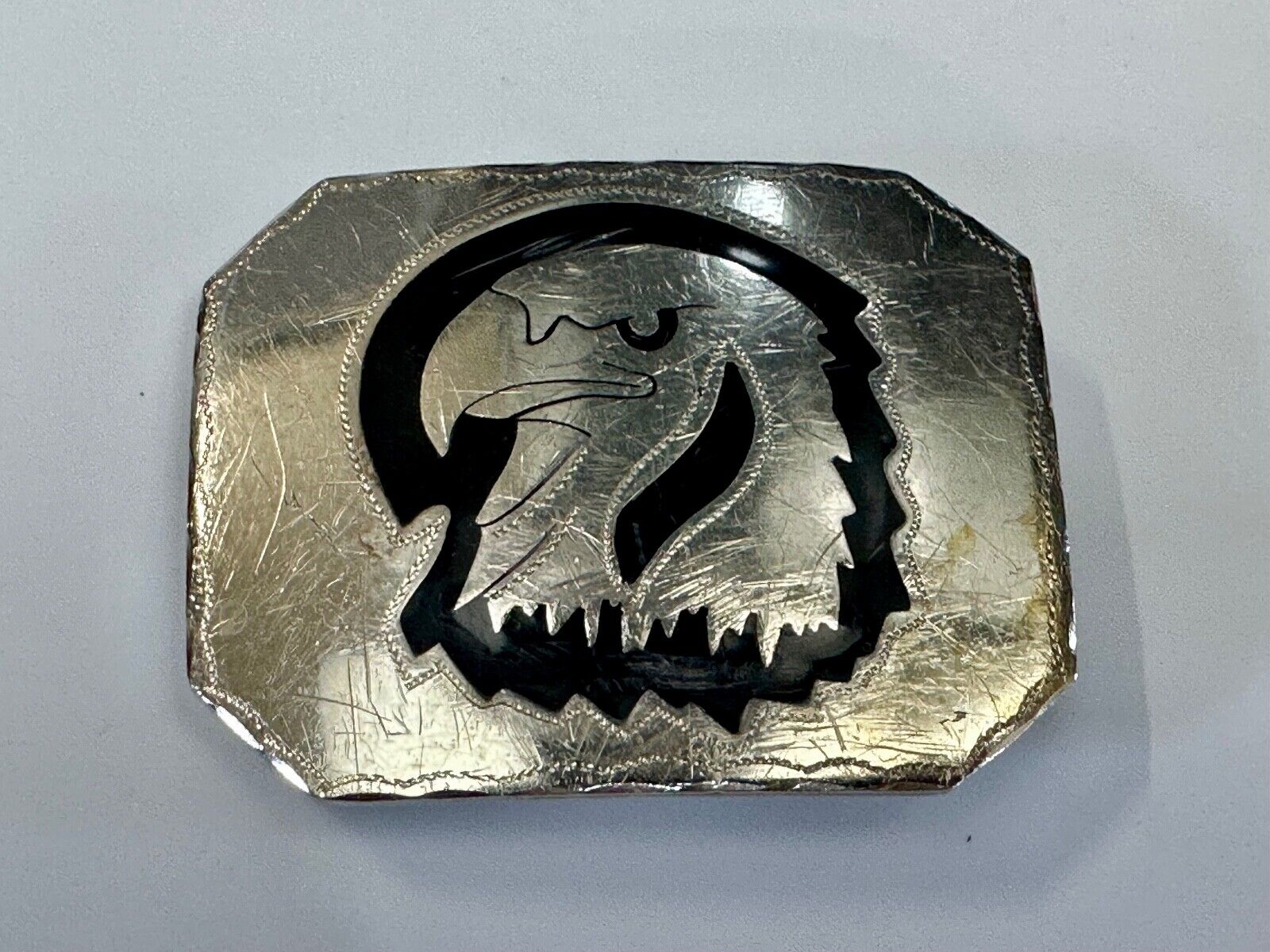 Bald EAGLE Vintage Inlaid Enameled Artisan? Beautiful Craftsmanship belt buckle