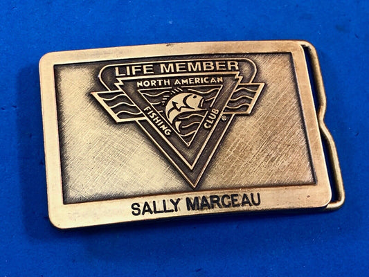 Vintage Life member to North American Fishing Club belt buckle 