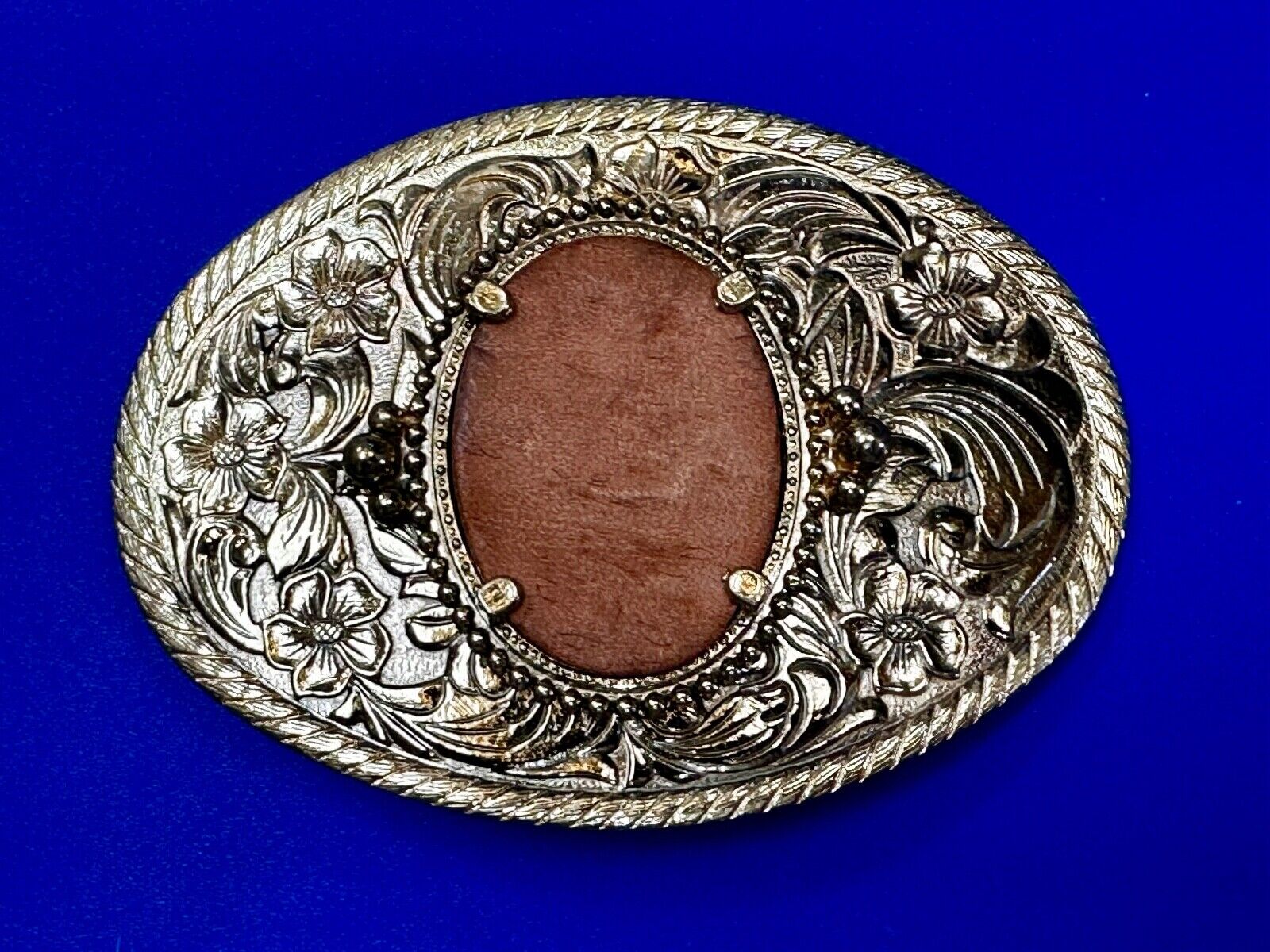 30 x 40 mm Western gold tone Ornate Belt Buckle To Mount Your Cabochon Gem Stone