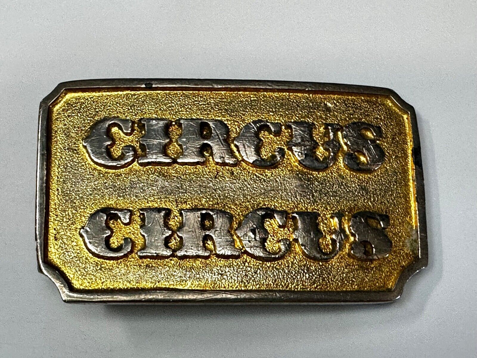 Vintage 1970s Circus Circus Hotel & Casino Gold-Tone Belt Buckle Rare Las Vegas