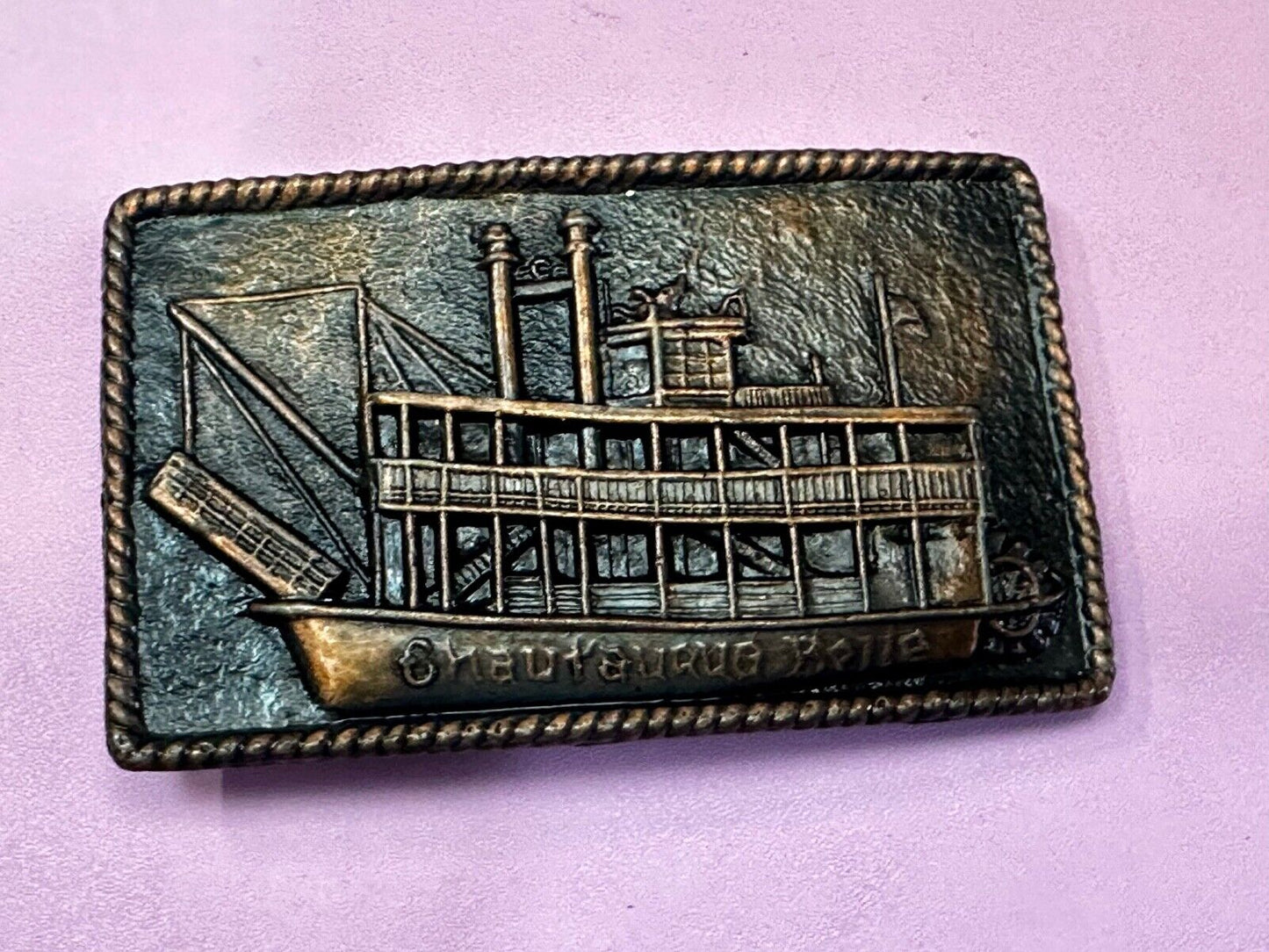 Auto People Ferry - Nautical Boat Ship Vintage dimensional Belt Buckle