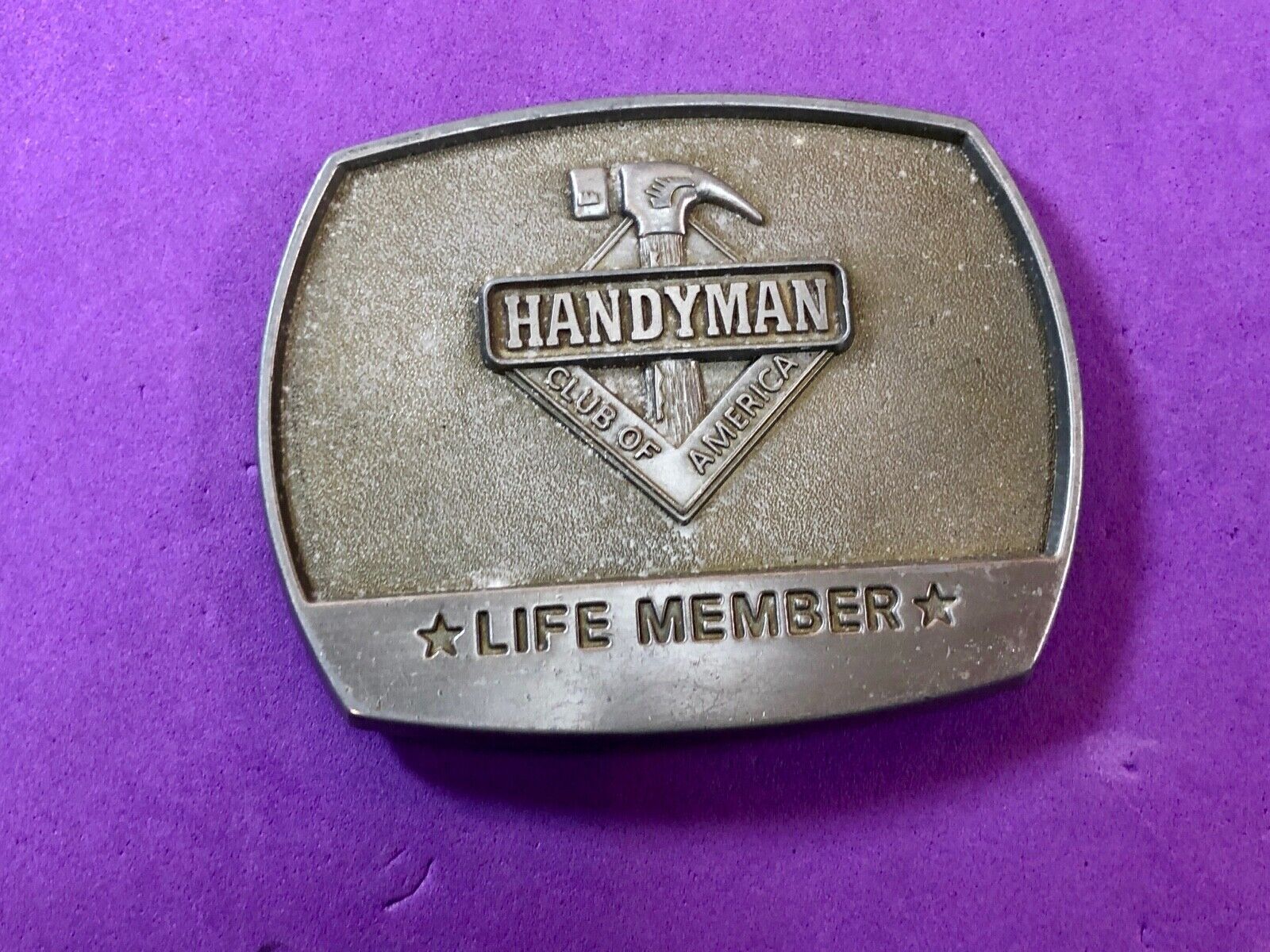 Vintage HANDYMAN CLUB OF AMERICA Belt Buckle  ~ Life Member 1996 Dad Gift