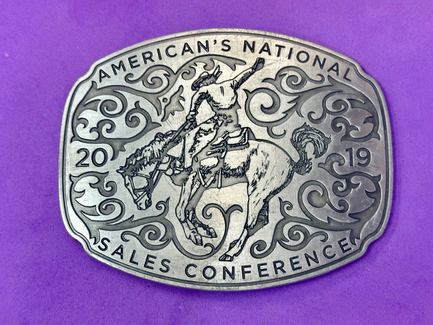 Americas National Sales Conference LARGE rodeo cowboy style belt buckle by SIMBA