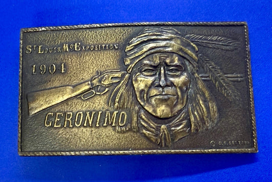 1904 St. Louis Exposition GERONIMO Native American Indian Bergamot Belt Buckle