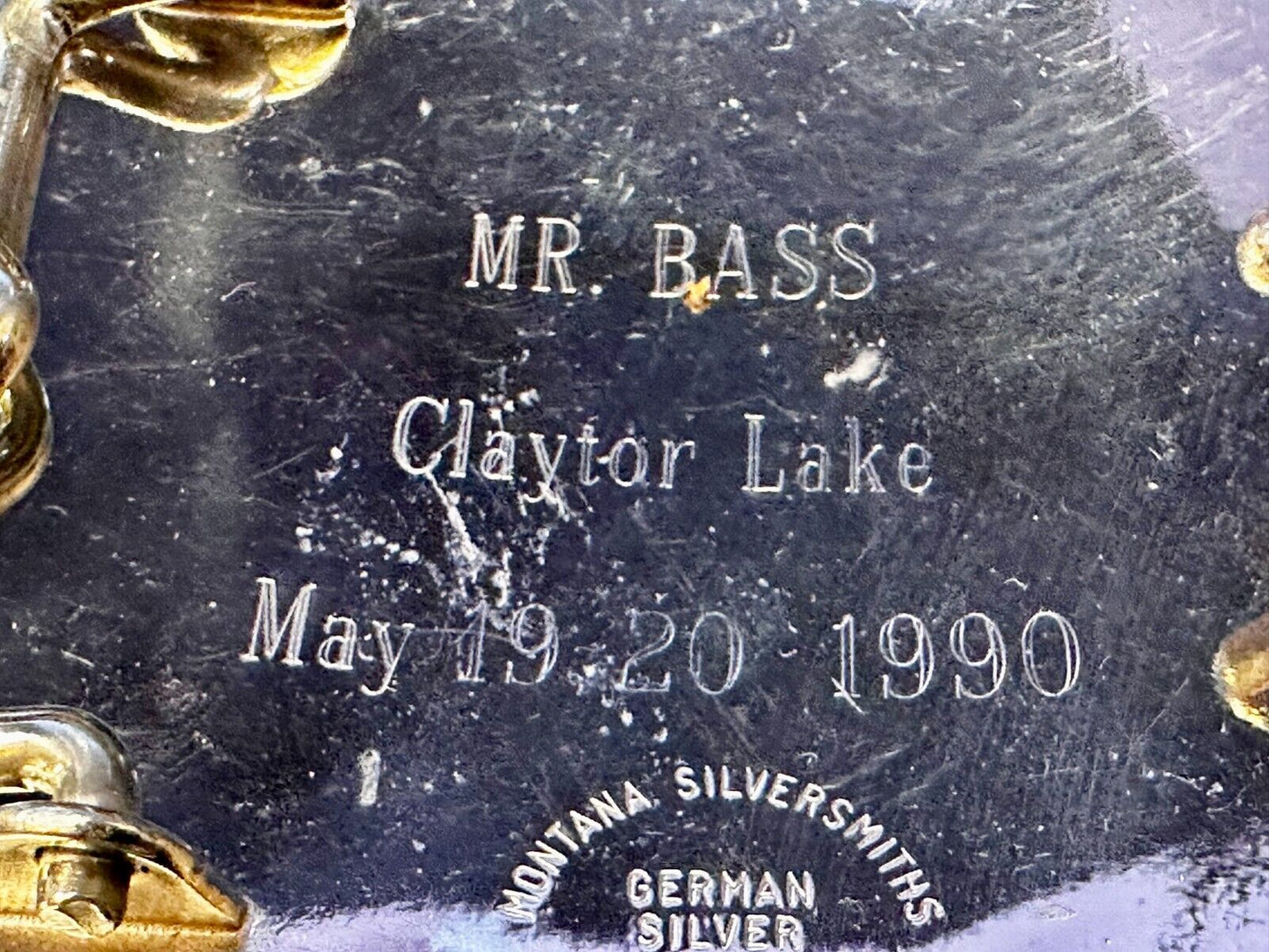 VA State Mr. Bass Fishing Clayton Lake Trophy Montana Silversmiths Belt Buckle