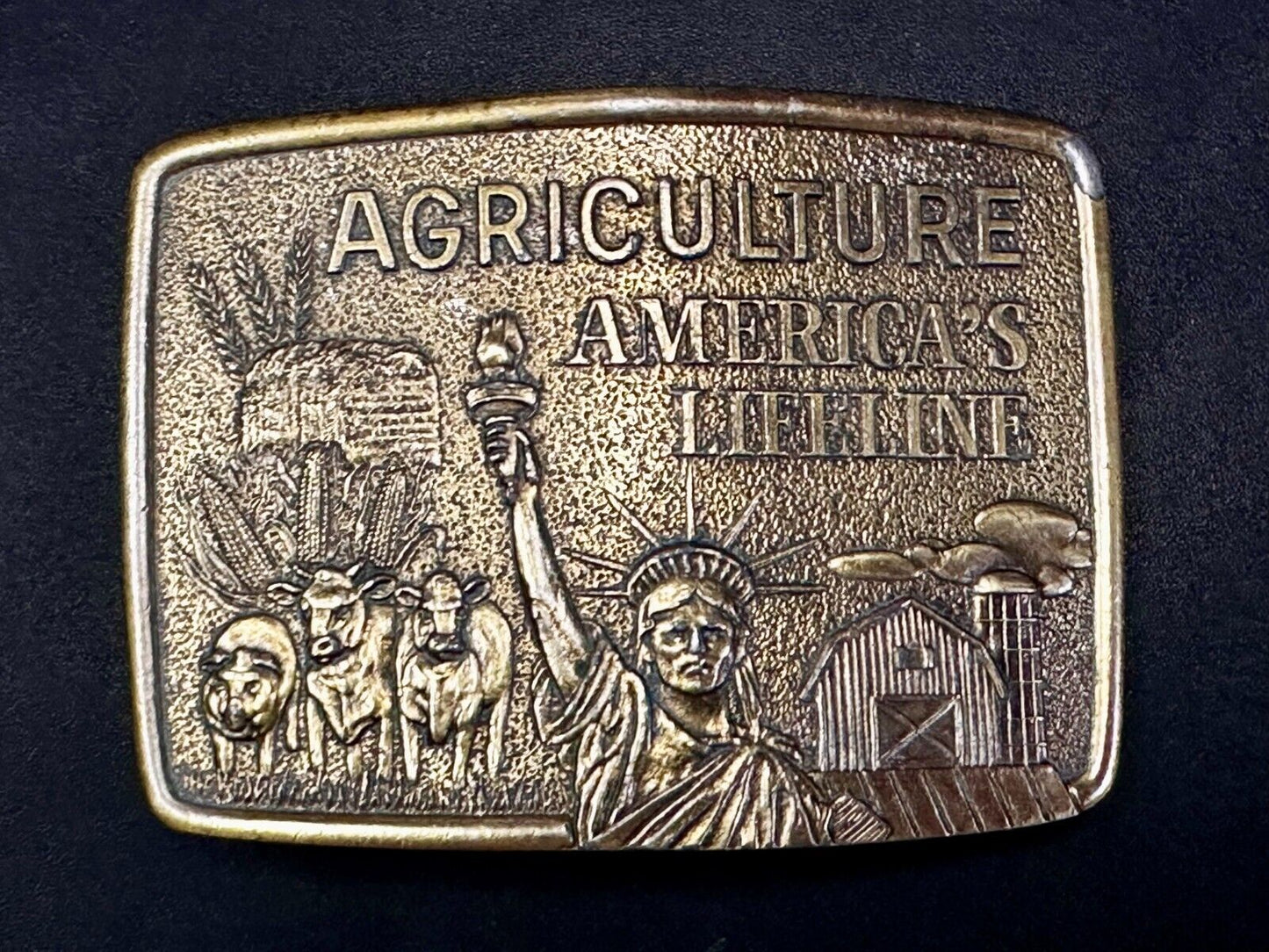 Agriculture America's Lifeline Farming Farmers -Lady Liberty Limited Belt Buckle