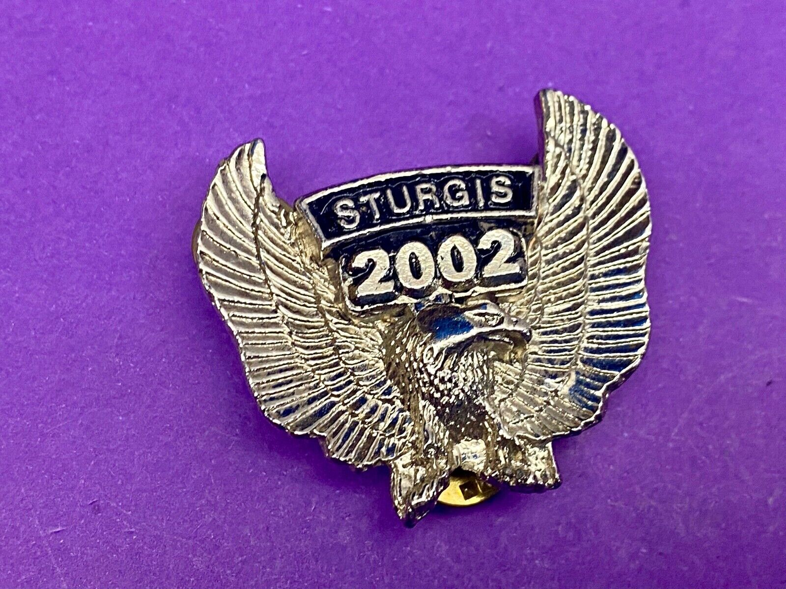 Vintage 2002 Sturgis Motorcycles MC Eagle Wings Bike Week Jacket Vest Hat Pin 