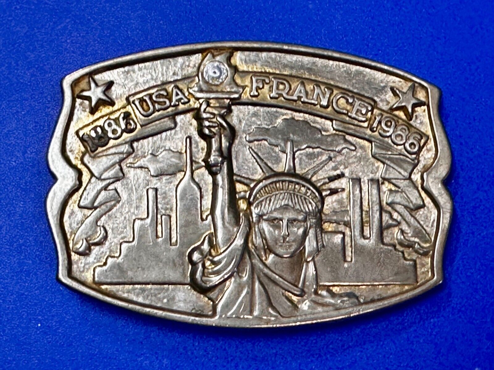 1886-1986 USA FRANCE Statue of Liberty belt buckle - Hammond Mint Commemorative