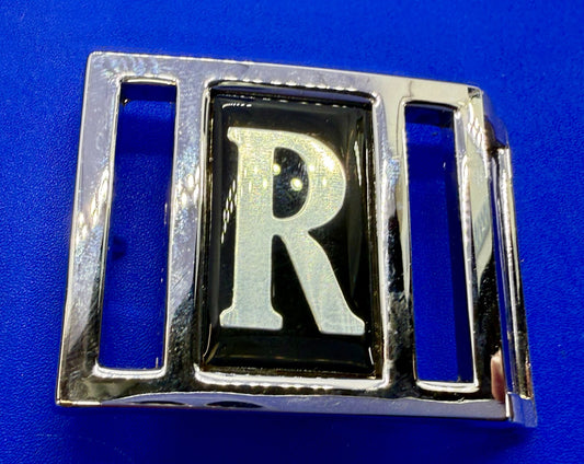 Vintage Custom Letter R Initial Monogram Belt Buckle by Avon 