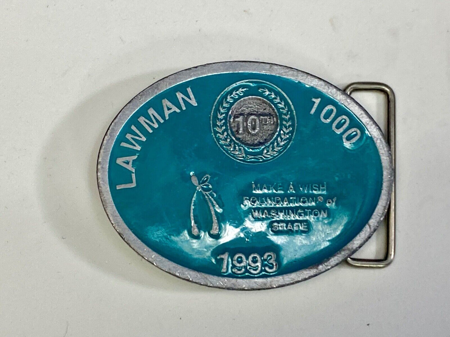 **Make-A-Wish Lawman 1000** Motorcycle Rally Belt Buckle Washington Wa State 