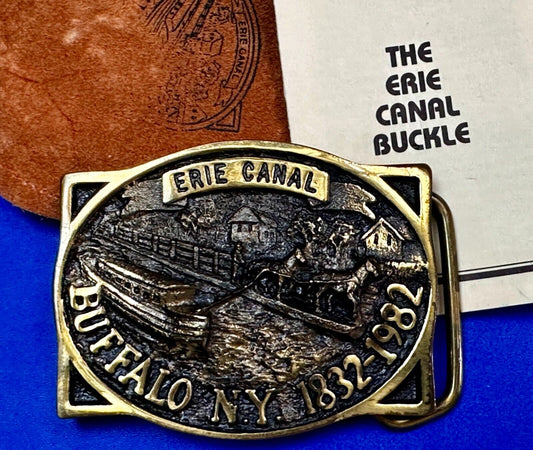 The Erie Canal Buffalo NY State Solid Brass Belt Buckle by Heritage Mint