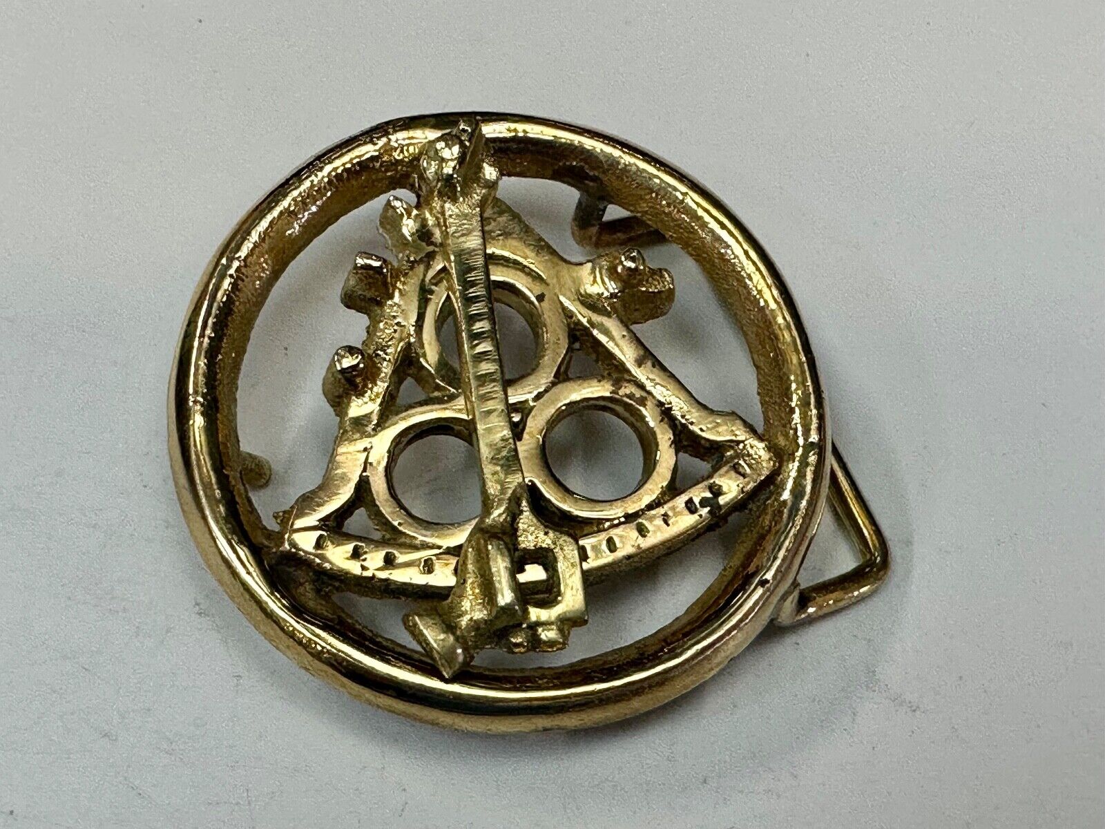 1970s Pendulum Nautical Ships Maritime Ocean solid brass belt buckle