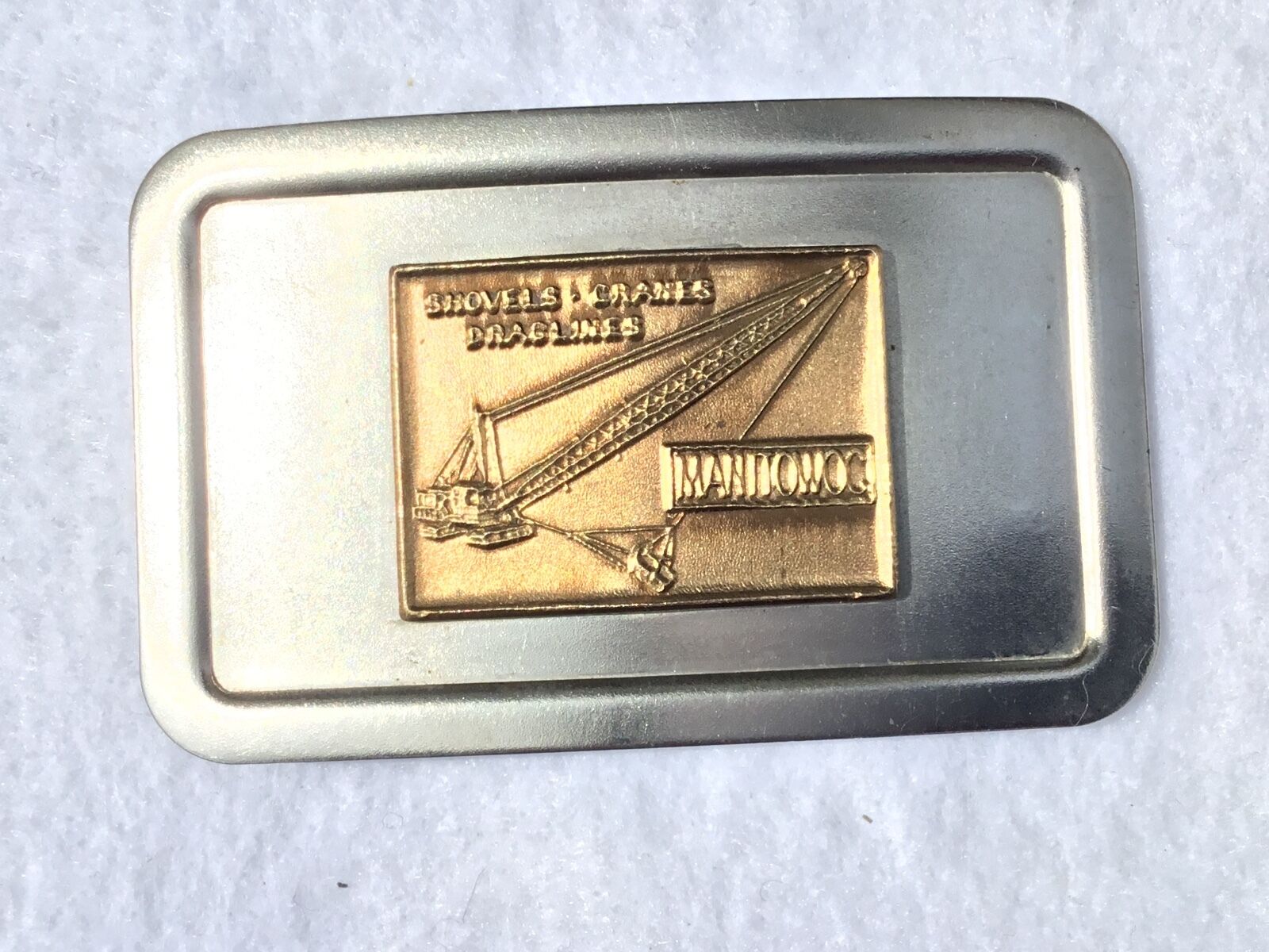 VERY RARE BELT BUCKLE. - Shovels, Craines, dradlines MANDOWOG?    FISHER USA