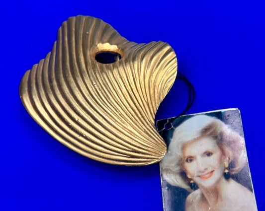 Susan Maddox gold tone abstract style NOS belt buckle