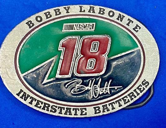 1990'S Bobby Labonte Nascar # 18 Pre Loved Belt Buckle By Redline Sports 